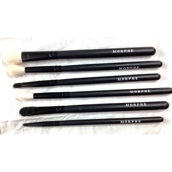 Morphe 6-Piece Makeup Brush Set With Black Faux Leather Case*NEW - Picture 2 of 3